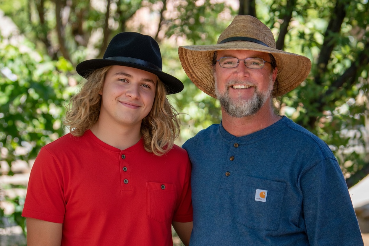 Counselor Arlin with a young man